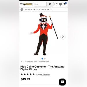 Kids Caine Costume - Red and Black